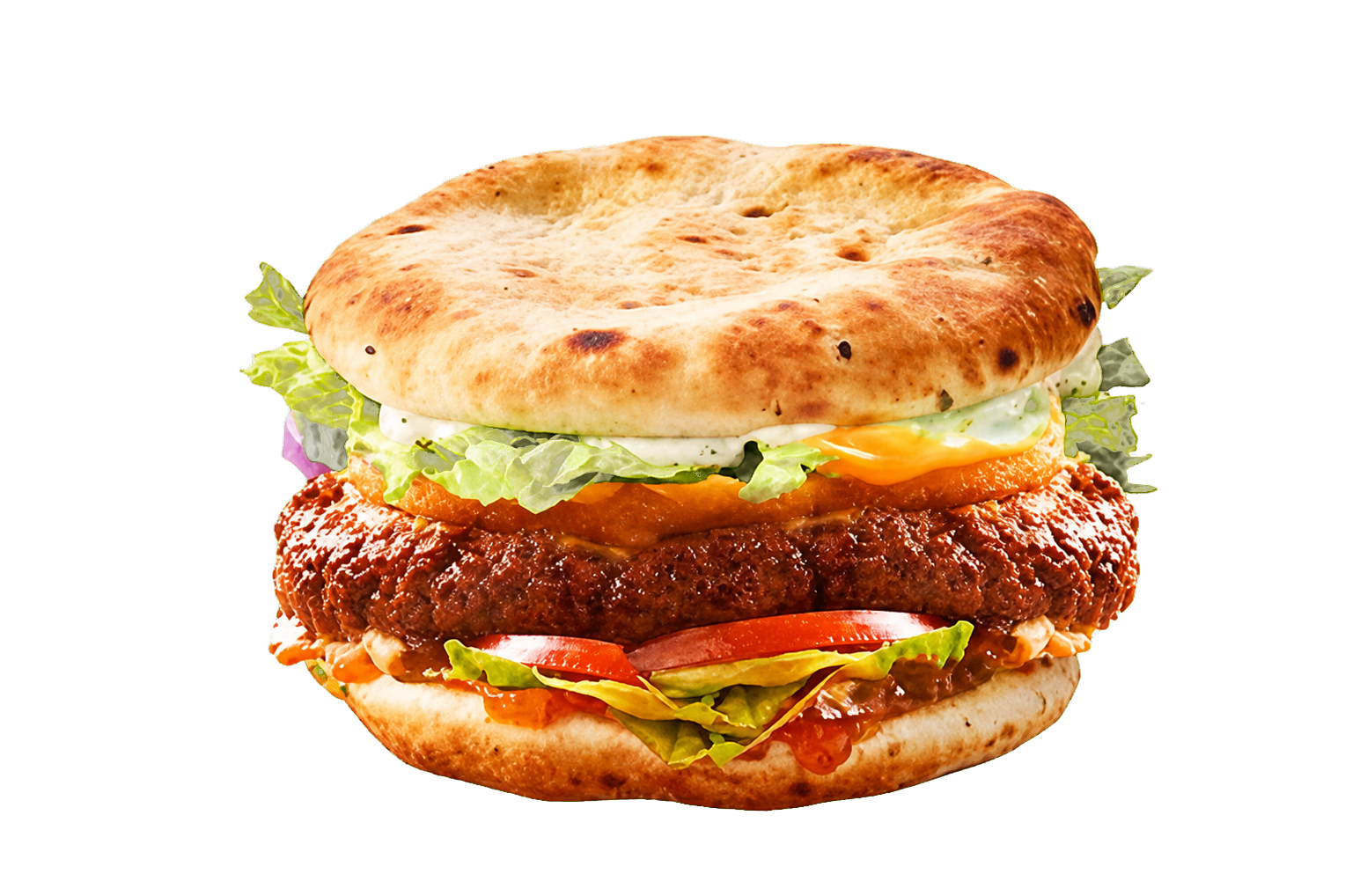 Baps, burger naan au steak et rösti
